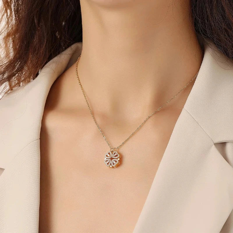 Convertible Heart & Clover Necklace