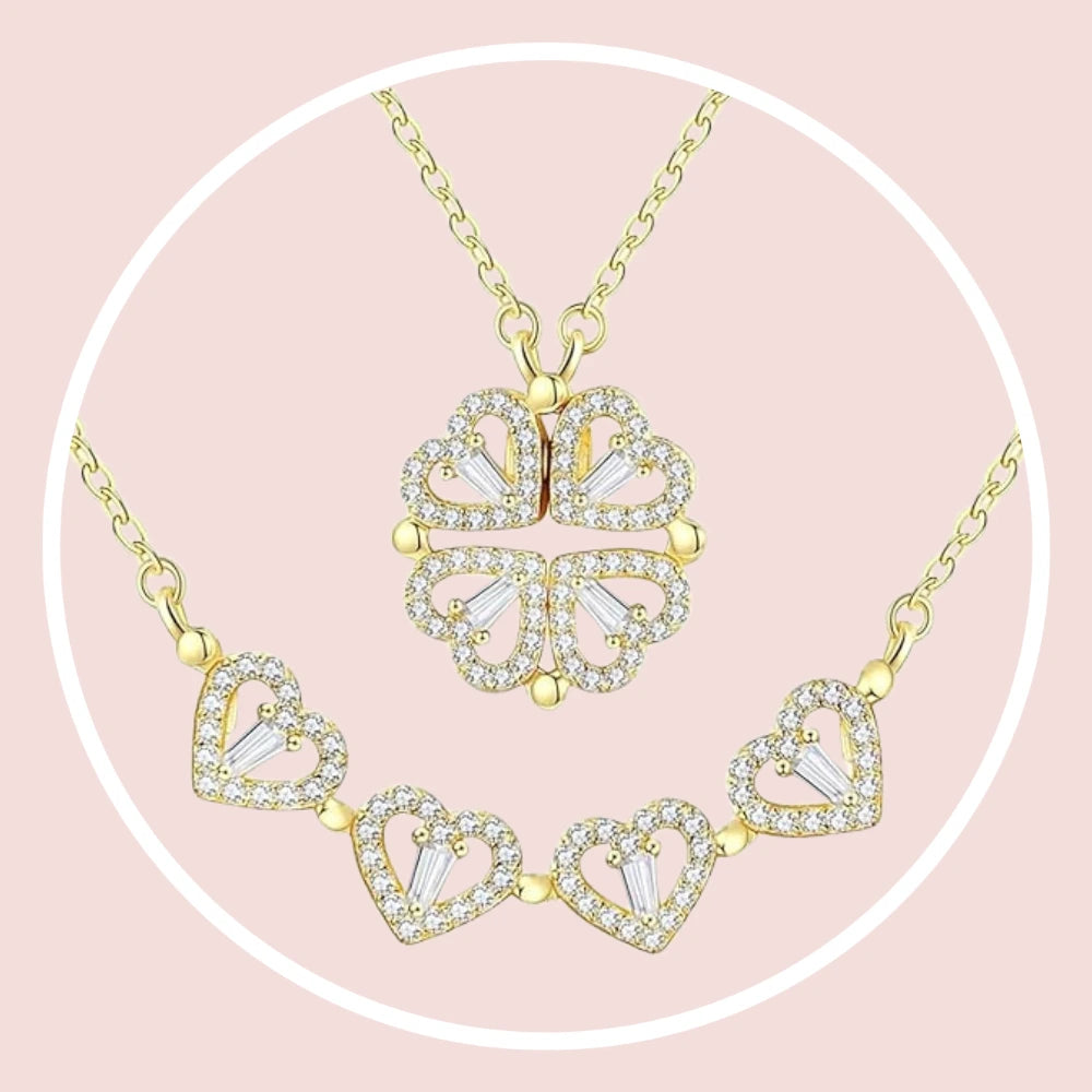 Convertible Heart & Clover Necklace